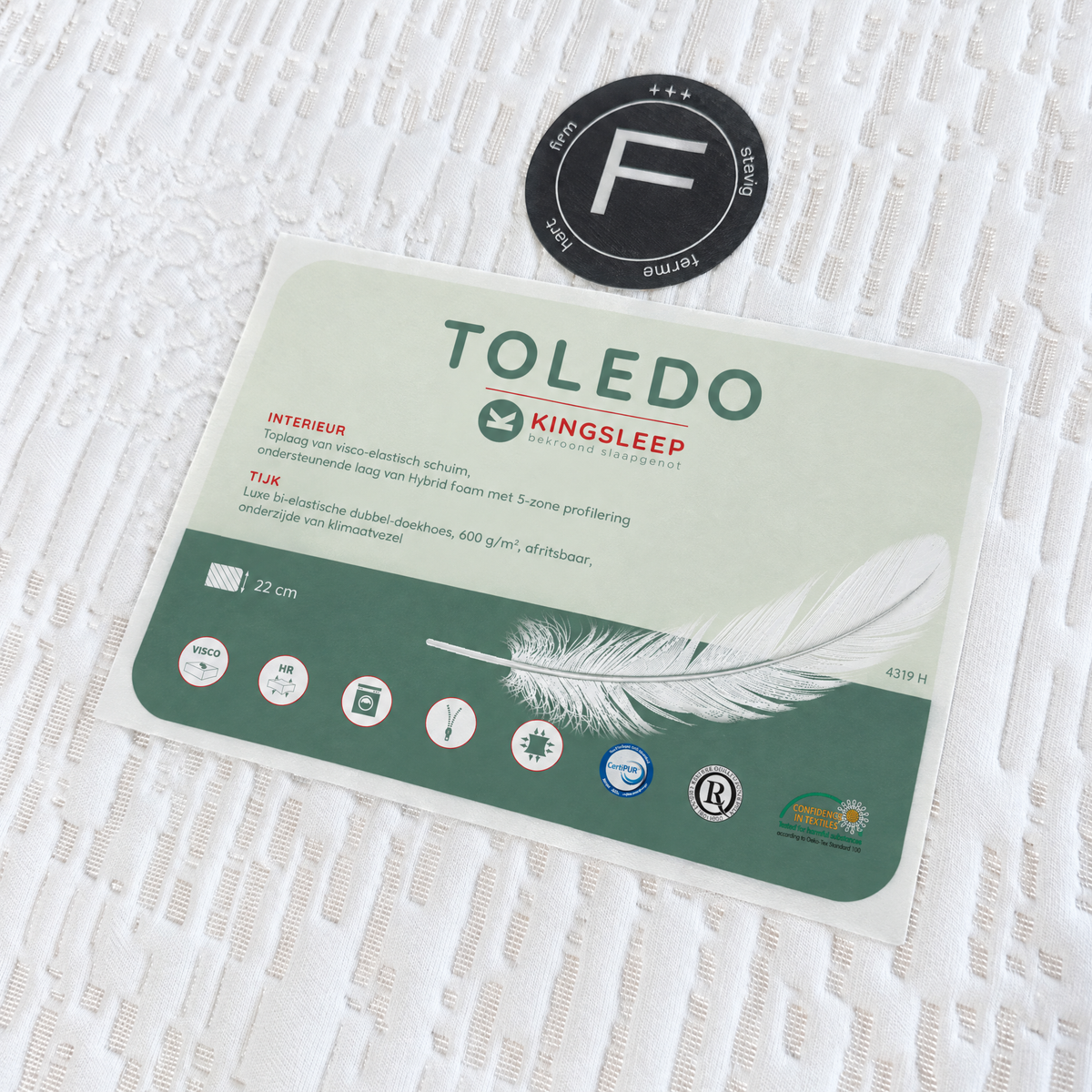 Etiket van matras Toledo