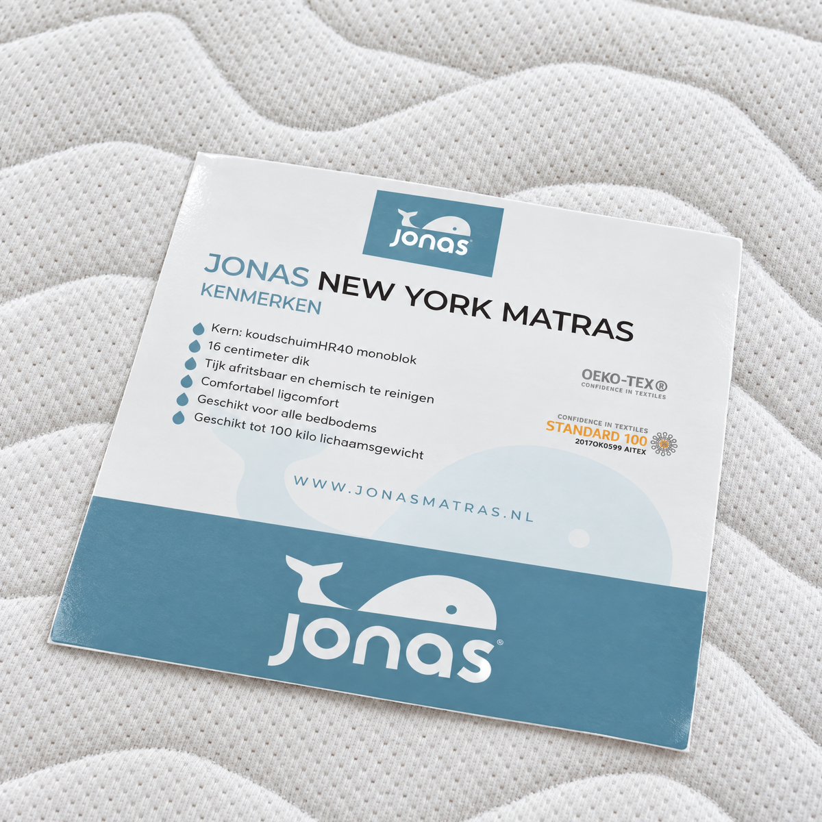 Etiket van matras New York: koudschuim HR40, 16 cm dik